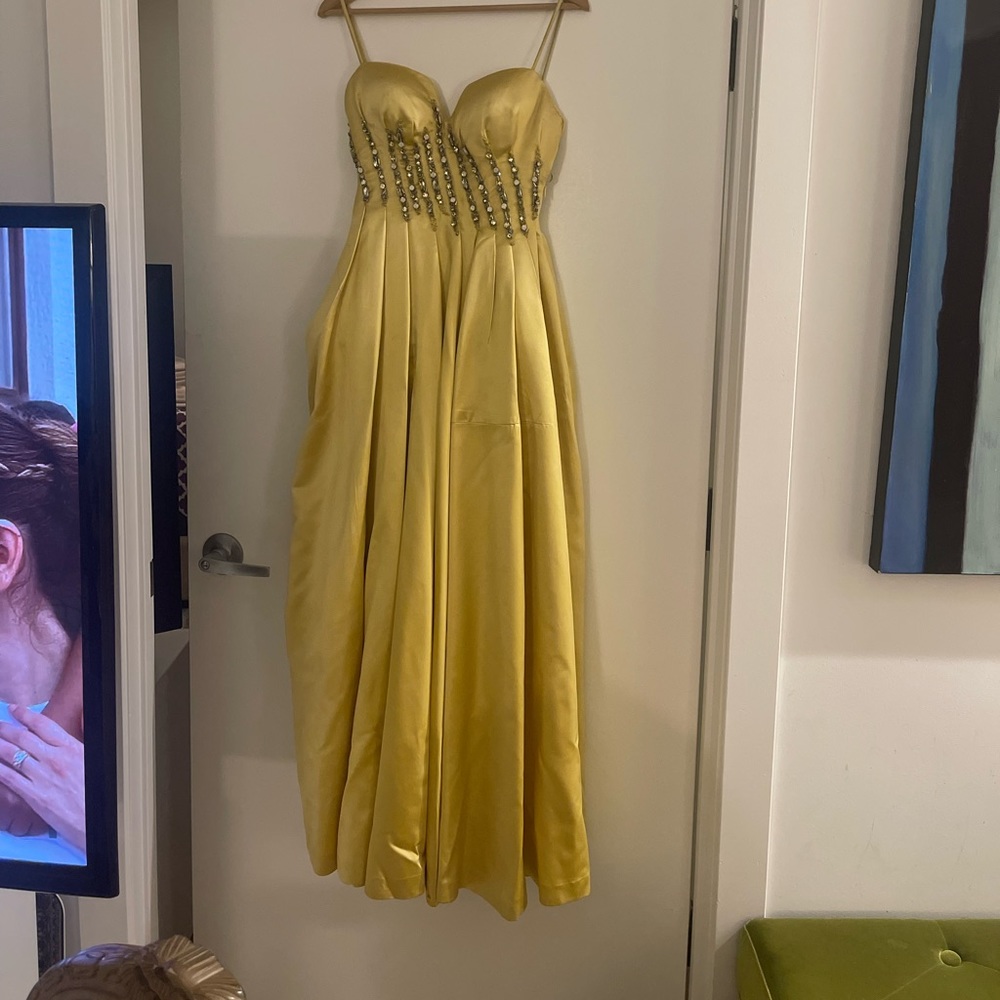 Escada yellow silk long gown